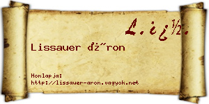 Lissauer Áron névjegykártya
